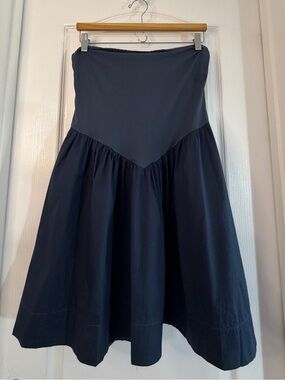 Women's Navy Strapless Full Skirt